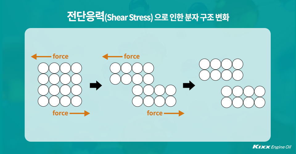 전단응력으로 인한 분자 구조 변화