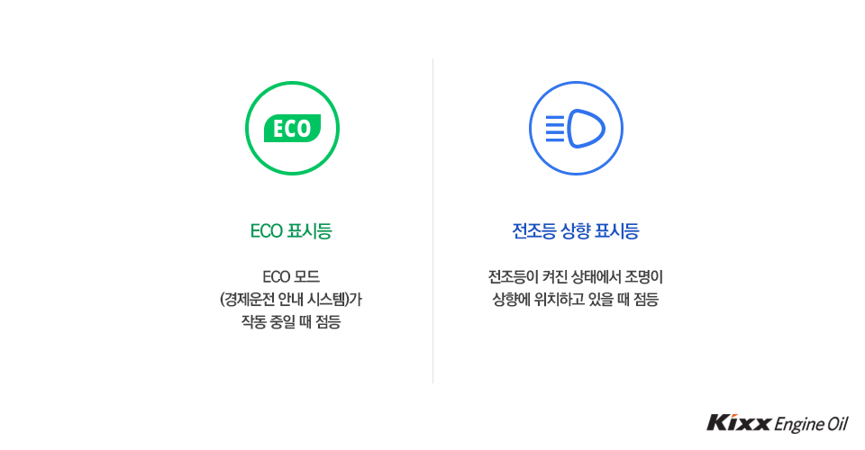 ECO 표시등, 전조등 상향 표시등